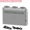 3-х портовый зарядный хаб для аккумуляторов DJI NEO, портативный кейс для зарядки аккумуляторов, аксессуары для дрона DJI NEO