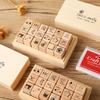 Daily Life 18 Pcs Wood Seal Set Box Diy Diary Decoration Material Stamp Wooden Box 4 Options Wooden Seal Gift