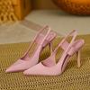 Pmwrun  Summer New Brand Women Slingback Sandals Pointed Toe Slip On Thin High Heel Ladies Elegant Pumps Shoes