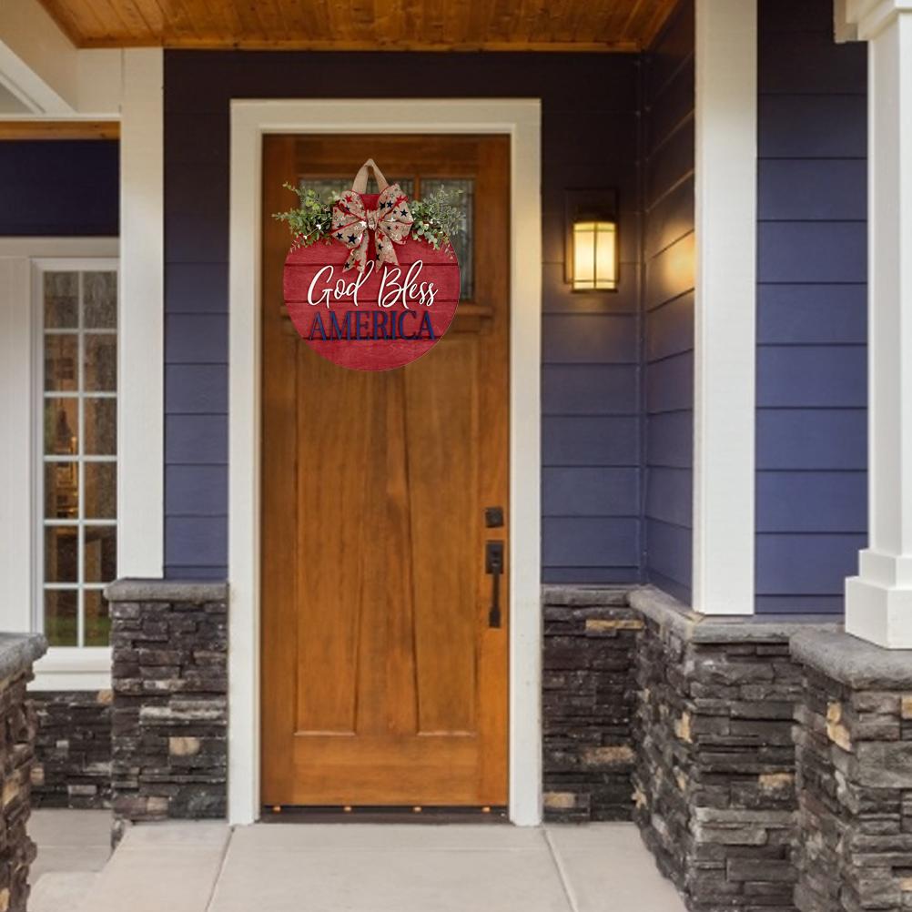 4th of July Wooden Sign Memorial Day Patriotic Sign Independence Day Decoration for Home Wall Front