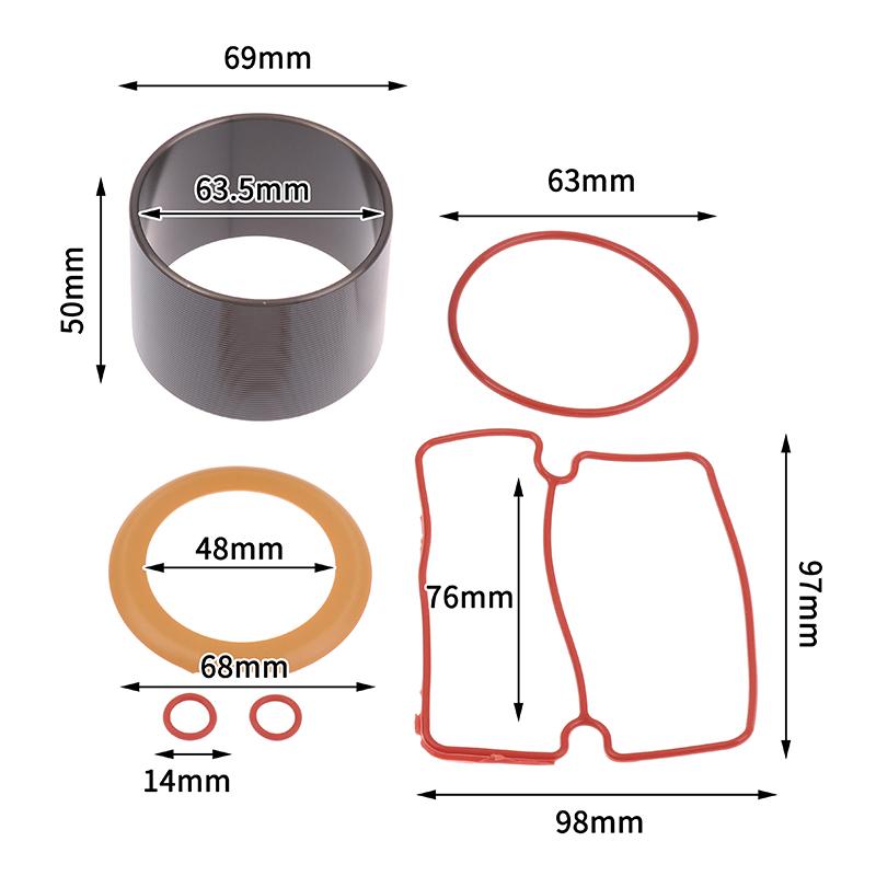 1Set Vacuum Pump Oil-Free Mute Air Compressor Cylinder Sleeve Piston Cylinder Ring Kit For Mute Air 550W 750W 1100W 1500W