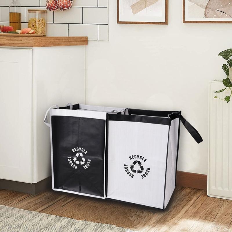 2 шт./4 шт. Компактные контейнеры для сортировки мусора для переработки, экономящие место. Идеально подходят для дома. Прочные контейнеры для сбора мусора для любой комнаты.