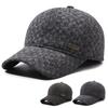 Autumn Winter Men's Middle-Aged and Elderly Warm Plaid Baseball Cap Ear Protection Old Man Peak Cap