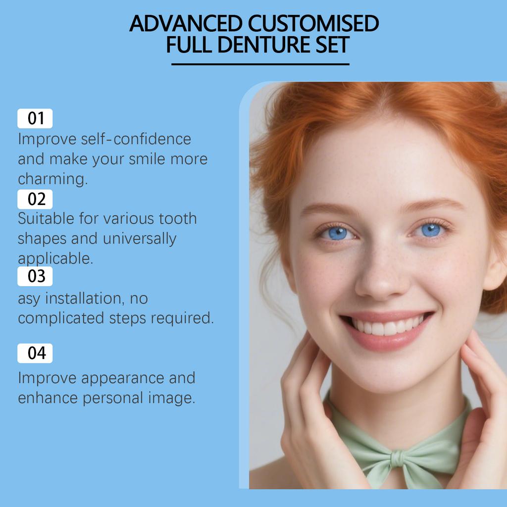 Silicone Denture Set For Upper Lower Teeth Soft Comfortable Bright White Moldable False Teeth Veneers Teeth Kit Fake Tooth Set