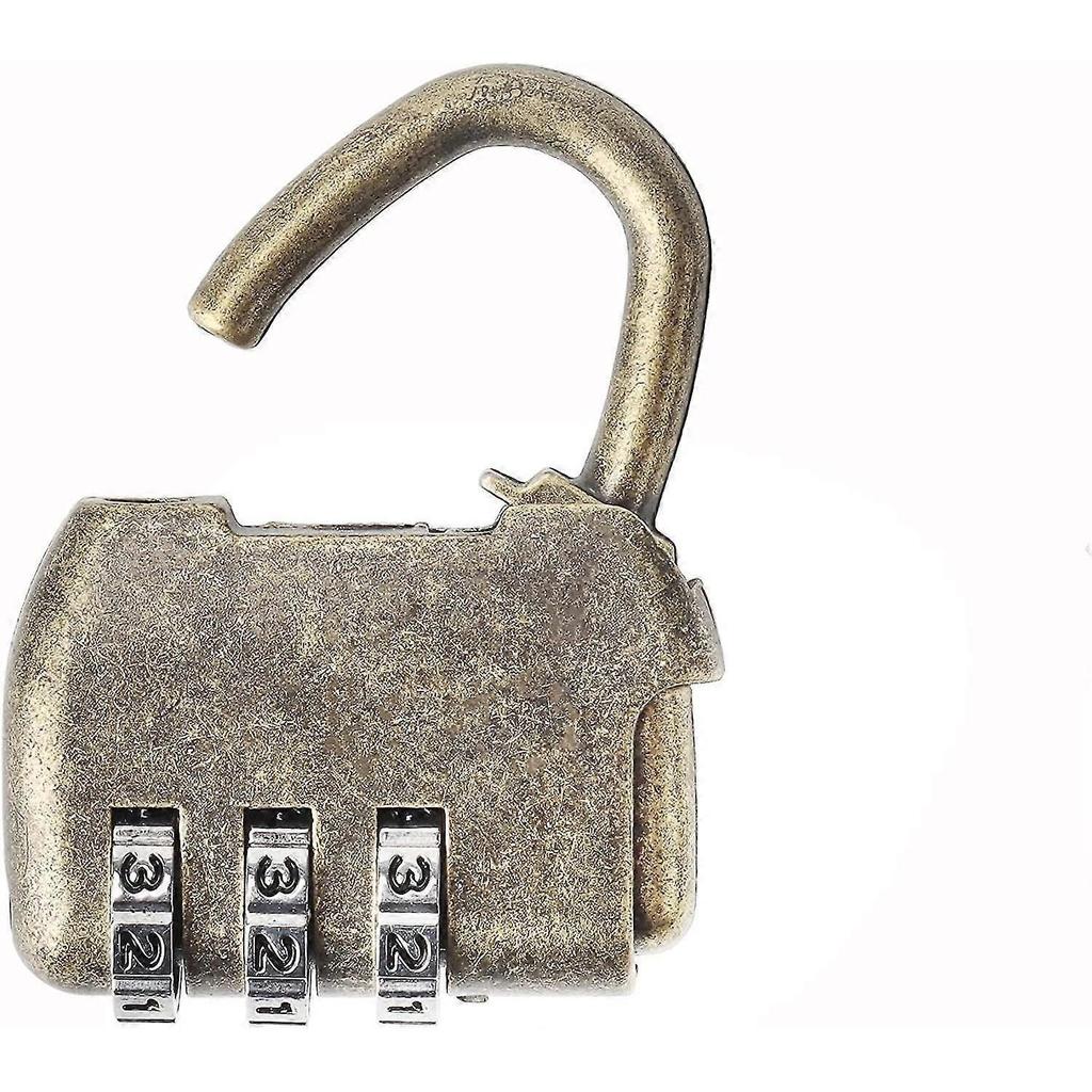 4 Pcs Antique 3 Digit Combination Lock Vintage Password Padlock (3 Digit)