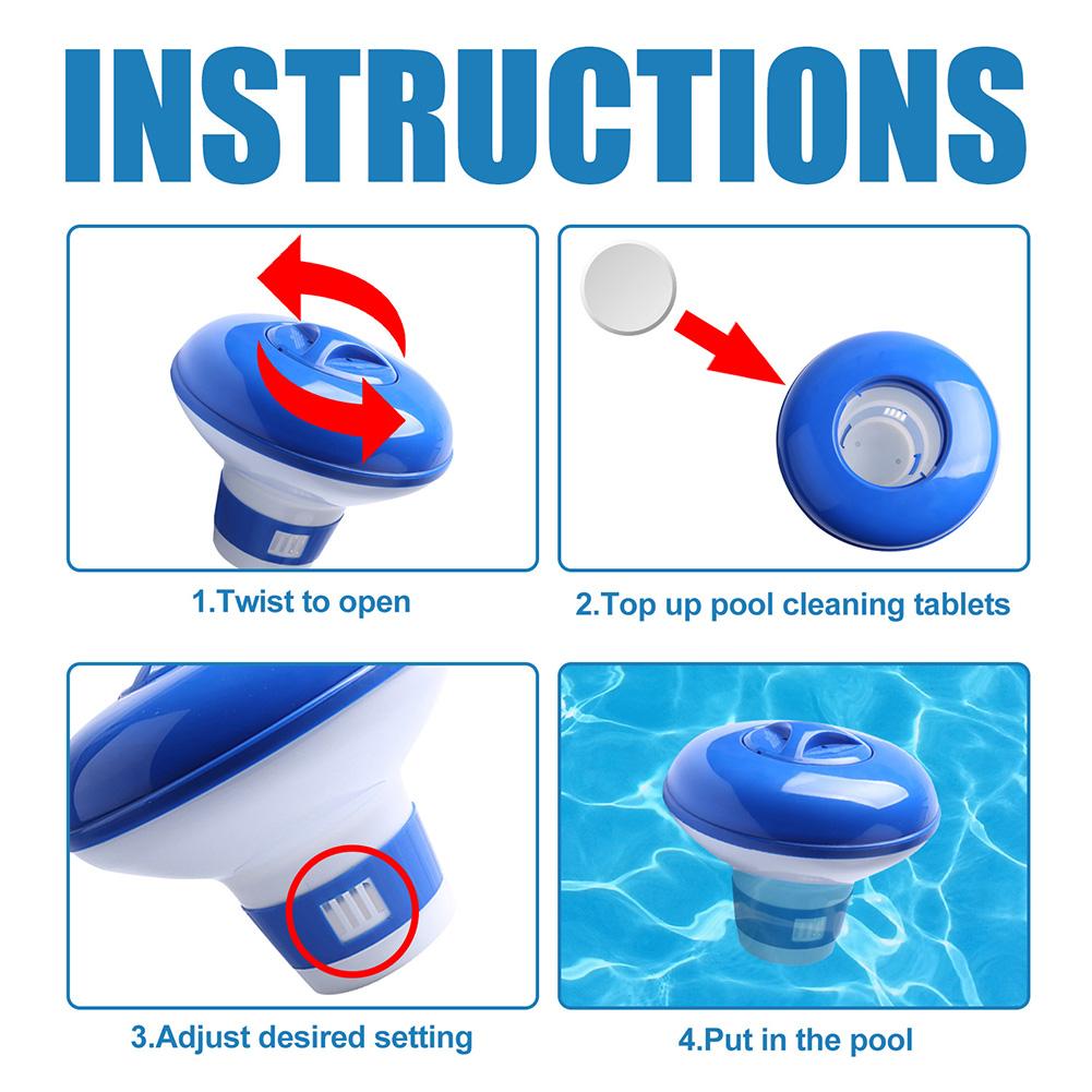 Swimming Pool Floating Chlorine Dispenser Disinfection Automatic Applicator Pump Pill Disinfecting Box Spa Swimming Pool Accesso