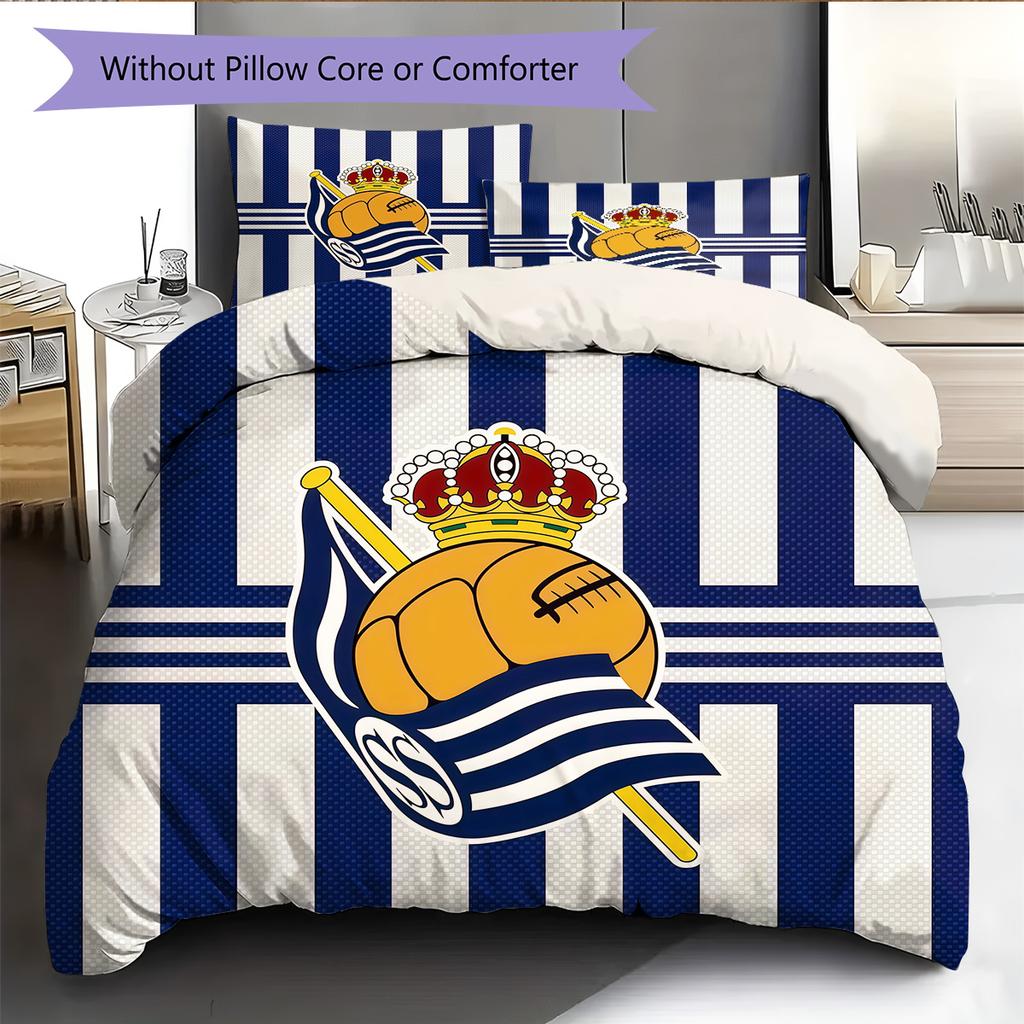 Real Sociedad Pattern Bedding Quilt Set  Home Decoration  Gift (1 * duvet cover + 2 * pillowcase  without core)