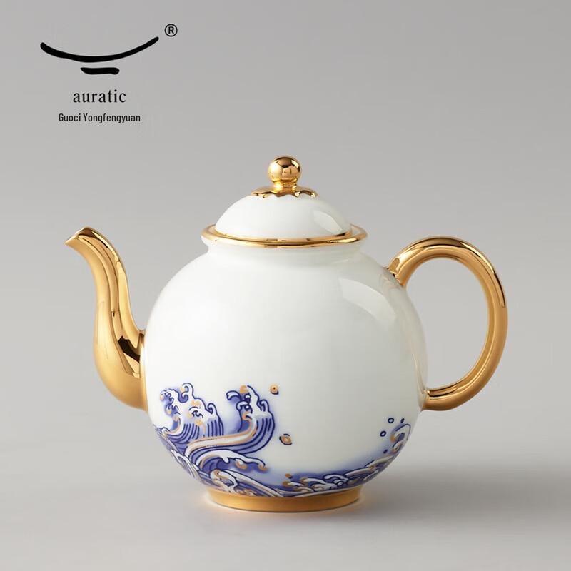 Auratic Mr. Porcelain 'Pearl on the Sea' 15-Piece Tea Set