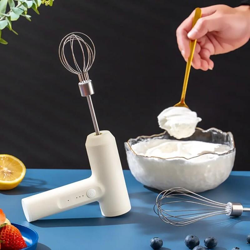 1PCS Portable 3-Speed WhiskAutomatic Food Mixer Multi-Speed Baking Mixer Milk Whisk USB Rechargeable Handheld Cordless Whisk New