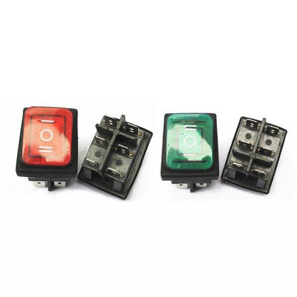 6-Pin 3rd Gear 16A 250V with Light Switches Rocker Power Switch Self-locking/Latching