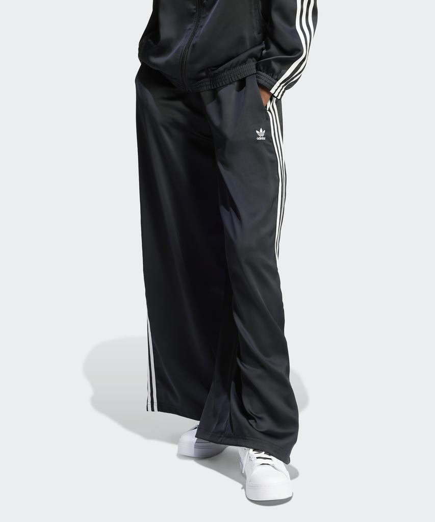 adidas Широкие атласные спортивные брюки - Черные:Белый / Iu2520
