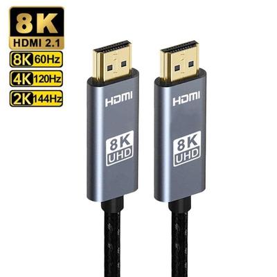 Кабель HDMI HMDI 2.1 8K 60 Гц 4K 120 Гц тканый кабель 48 Гбит/с HDTV-сплиттер-переключатель видео-аудиокабель для ноутбука, телевизора, монитора проектора серии Xbox