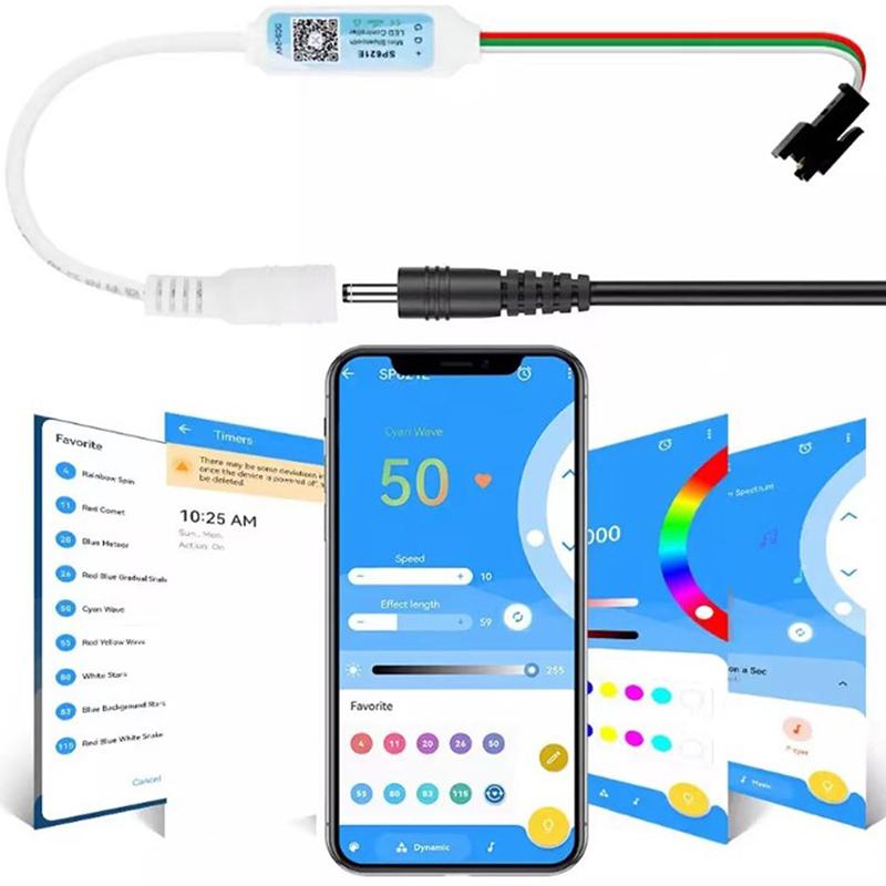 Мини Bluetooth RGB контроллер SP621E для светодиодной ленты WS2811 WS2812 WS2813 -24В