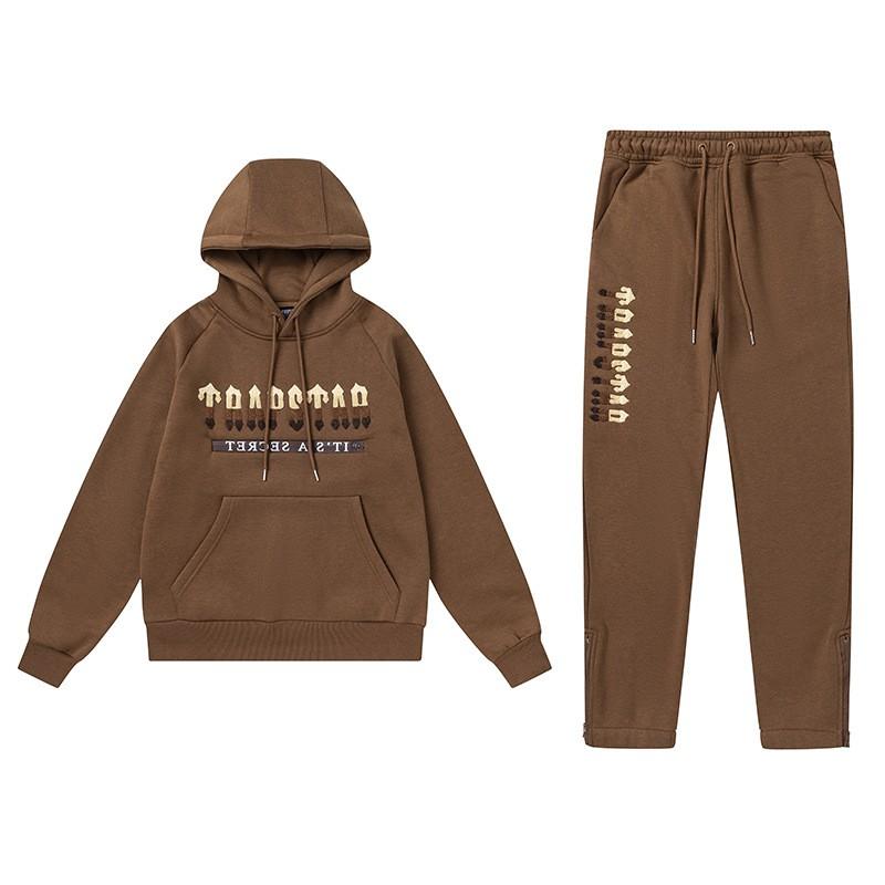 Unisex Hooded Sweatshirt Set With Embroidered Eagle Design Loose Fit Hip Hop Streetwear Men Women Winter
