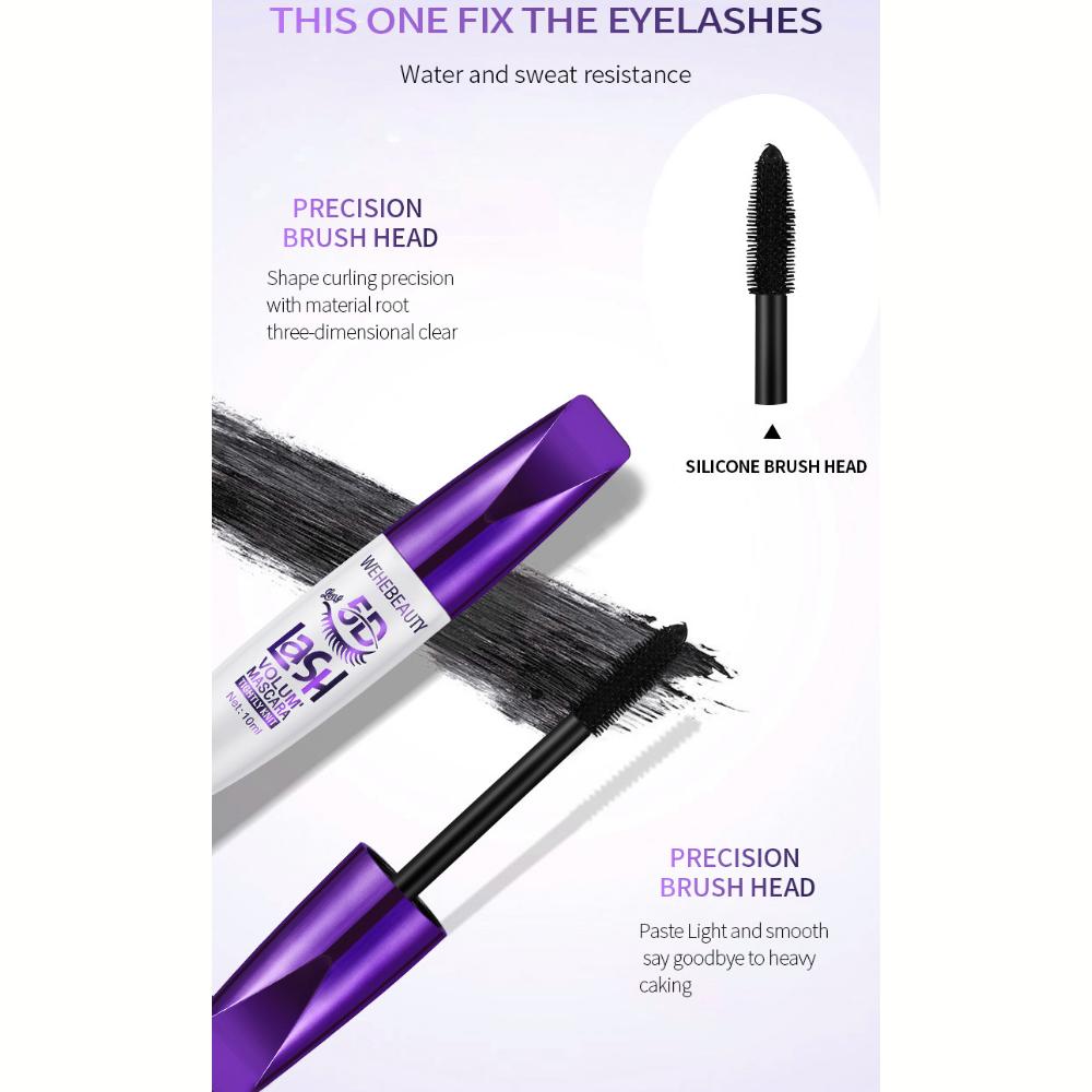 5D Mascara Black/Brown/White/Blue/Purple Mascara Holding Curling Thick Volume Waterproof Non Smudge Lengthening Mascara