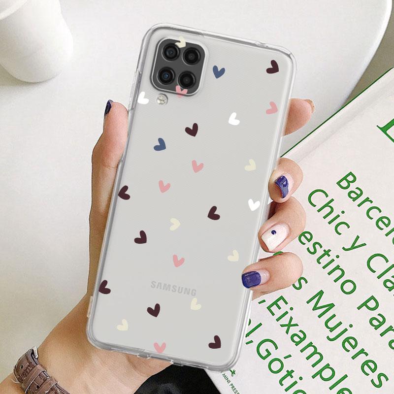 Прозрачный чехол для Samsung Galaxy A52 A12 A51 A32 A21s A71 A32 A22 50 A70 A31 A72 5G, роскошный мягкий чехол для телефона Love Heart Coque Capa