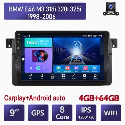 Автомобильная магнитола Android стерео для BMW E46 M3 318i 320i 325i 1998-2006 2 Din мультимедиа Carplay навигация авторадио GPS WIFI головное устройство 4 + 64 ГБ