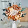 Immortal Rose & Eucalyptus Bouquet: Dried Hydrangea, Baby's Breath, Crystal Grass for Home Decoration & Living Room Arrangement