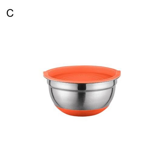 Миска для смешивания с крышкой Большая емкость Нескользящее дно Полированная поверхность Легко чистящаяся салатница Кухонный органайзер для хранения продуктов