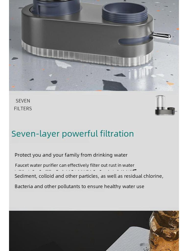 Очиститель воды для кухонного крана Фильтр для дехлорирования и защиты от брызг