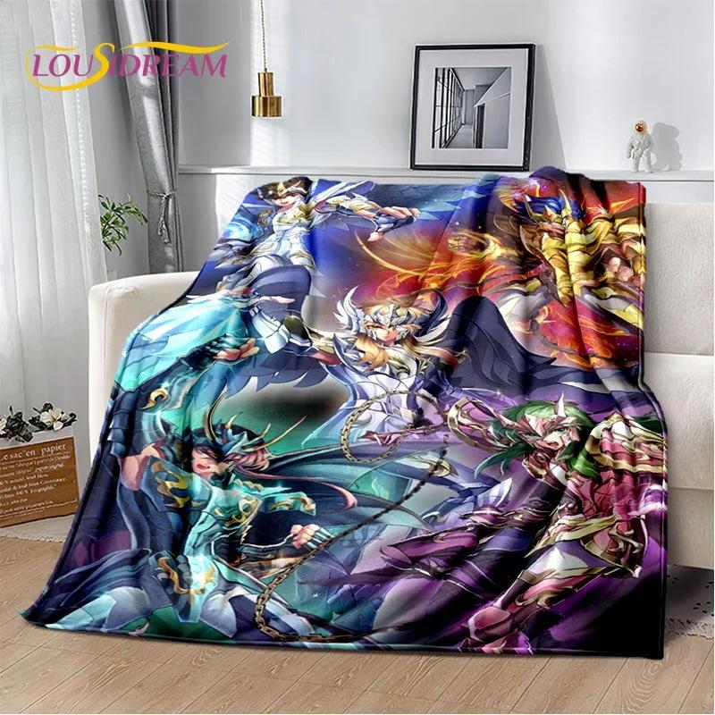 Мягкое фланелевое одеяло из мультфильма Saint Seiya 3D Retro для кроватей, диванов, пикников, пледов для отдыха на свежем воздухе, подарков