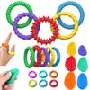12/6/5Pcs Fidegts Toys Silicone Sensory Rings Bracelet Stone Fun Fidgets For Kids Texture Stress Toys For Kids Autism Calming