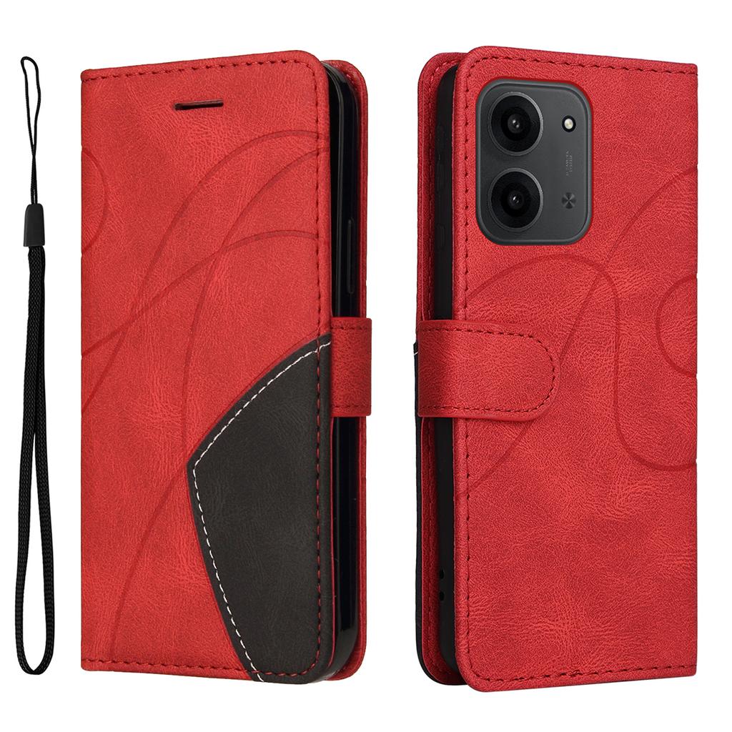 Для Xiaomi Redmi 15C 5G (США) (173мм)/15C 4G (США) (173мм) Кожаный чехол-подставка для телефона с кошельком и двухцветным дизайном