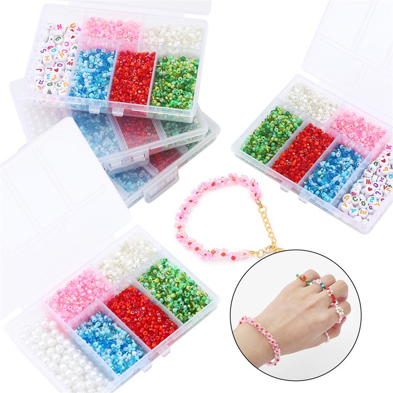 3500 шт./кор. бисер Алфавит жемчужные бусины из натурального камня чипсы лэмпворк стеклянные грибные бусины набор для DIY ожерелье браслет серьги изготовление ювелирных изделий