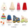 Animal Pattern Cotton Stuffed Dolls Knited Hat Mini Overalls Plush Suspender Pants Doll Clothes