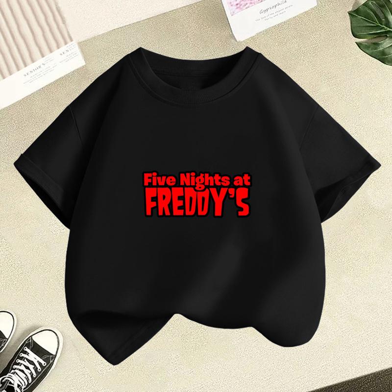 Детская футболка Five Nights Freddys с мультяшным принтом, топ для мальчика с коротким рукавом, одежда FNAFs для девочки, летняя дышащая, подарки на день рождения для малыша