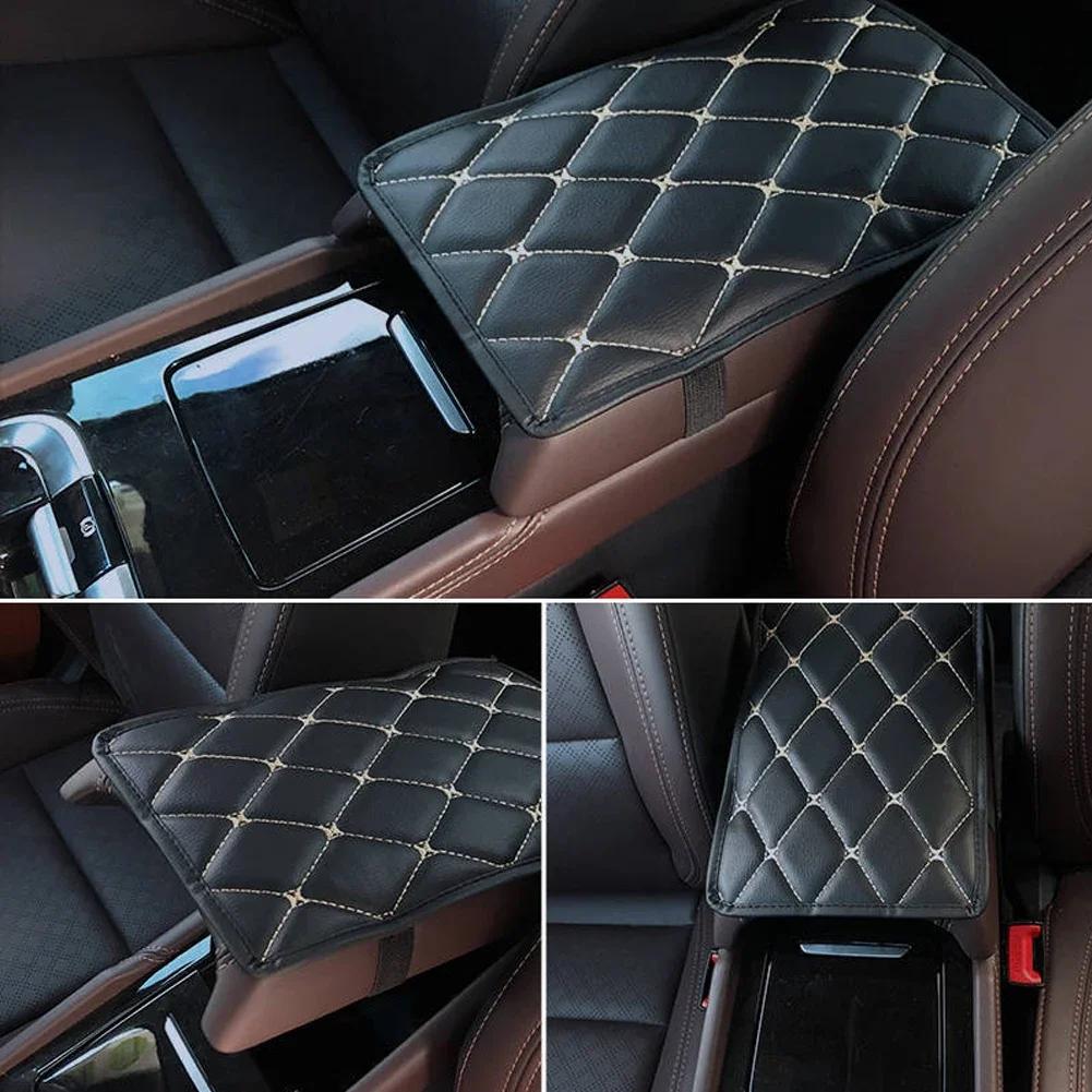 Защитная накладка на центральную консоль автомобиля, универсальная накладка на подлокотник, нескользящая мягкая волокнистая кожа, украшение для автомобиля, стильный подлокотник