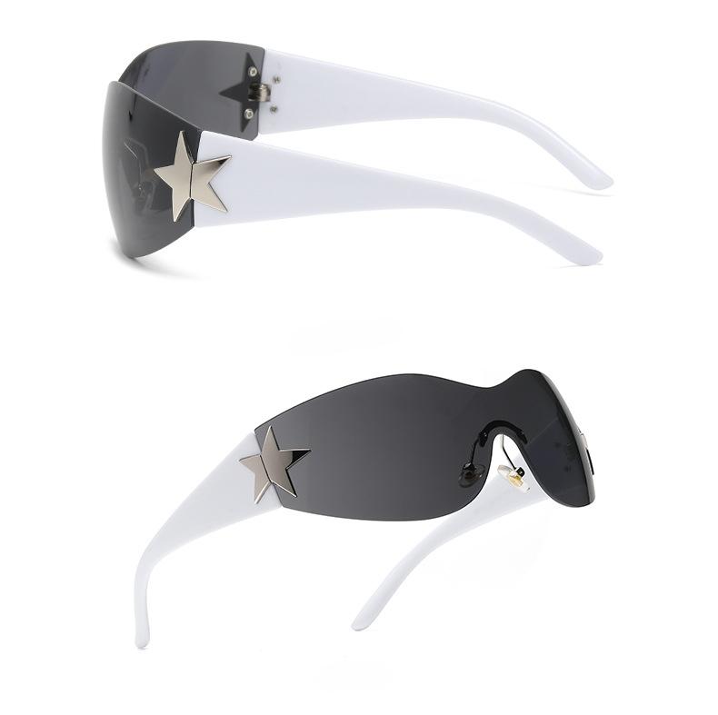 MePanda Унисекс универсальные поляризационные безрамочные солнцезащитные очки со встроенными персонализированными пятиконечными звездами, UV400