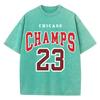Women'S Cotton Washed T-Shirts All-Math Loose Distressed Tops Chicago Champs 23 Letter Prints Short Sleeve Summer Female Clothes