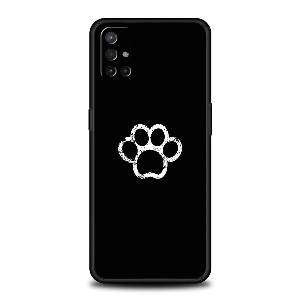 Cute Cat Dog Paw Love Phone Case For OnePlus 12 11 10 9 8 7 7T Pro 12R 10R 9RT 9R 8T Nord N100 N200 N10 2T CE 2 5G Black Cover