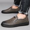 Модная мужская кожаная обувь ручной работы, лоферы на мягкой подошве, деловая повседневная обувь, слипоны, классические мокасины, легкие слипоны для вождения