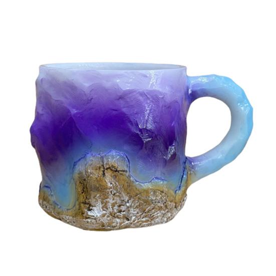 Минеральная хрустальная кружка для кофе, чашка для воды, новинка, кружки для напитков, цветная полупрозрачная кружка для чая для горячих напитков, элегантный рождественский подарок для домашнего офиса