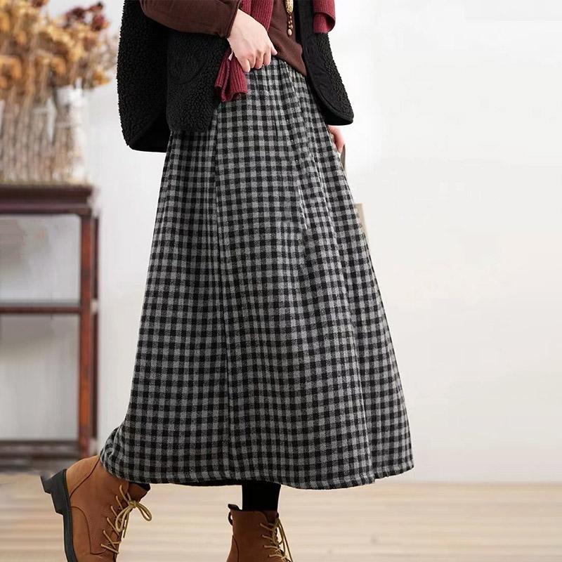 Skirt for Women Casual Versatile Elastic High Waist Long Loose Trousers Stretchy Slim Skirt