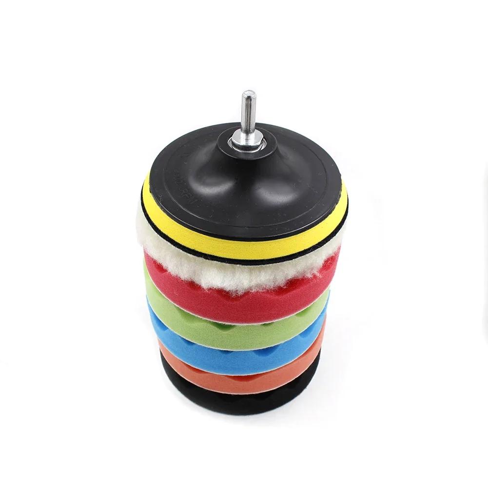 3/5/6/7-дюймовый набор для полировки автомобиля, полировальный диск для полировки автомобиля, губка для полировки автомобиля, полировка для полировки автомобиля, адаптер для дрели