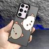 Чехол для телефона Samsung Galaxy S23 S24 S25 Ultra S20 S22 S23 FE Note 20 S21 Plus S24FE Защитная крышка Милый мультяшный кот Пара