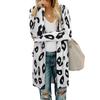 Women's Fashion Casual Printed Pocket Cardigan Medium And Long Coat