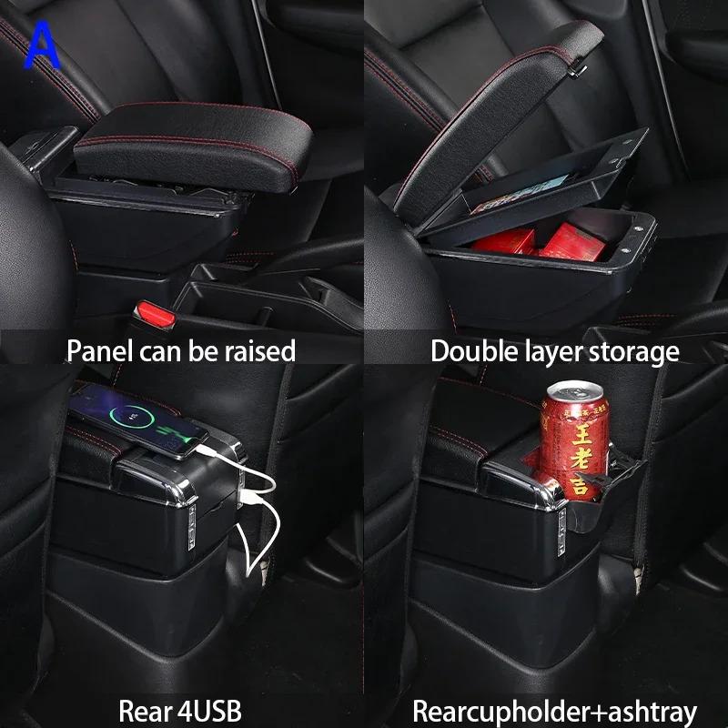 Для TOYOTA Yaris Vitz Автомобильный подлокотник Бокс Автоаксессуары Детали интерьера Детали Двухслойный ящик для хранения Детали для дооснащения