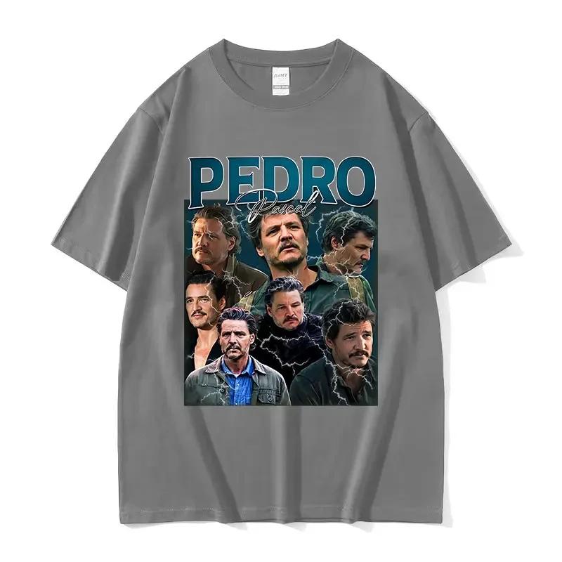Customization Shirt Actor Pedro Pascal Graphic Print T Shirt Unisex's Retro O-Neck High Quality Fashion T-shirts Summer Oversized C