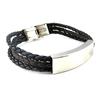 [L1862] - Black Brown 'Identity' Steel Bracelet
