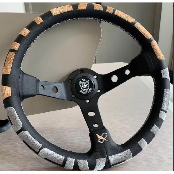 Спортивный руль Vertex Кожа Алюминиевый сплав Вышивка Гоночный Модифицированные Автозапчасти Универсальный руль для автомобиля