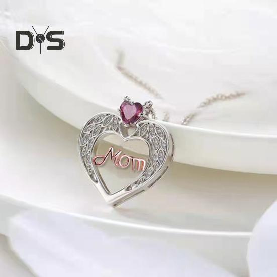 Ожерелье для мамы, женское ожерелье с подвеской в виде сердца из искусственного кристалла, подарок на День матери для мамы, бабушки, жены от дочери, сына
