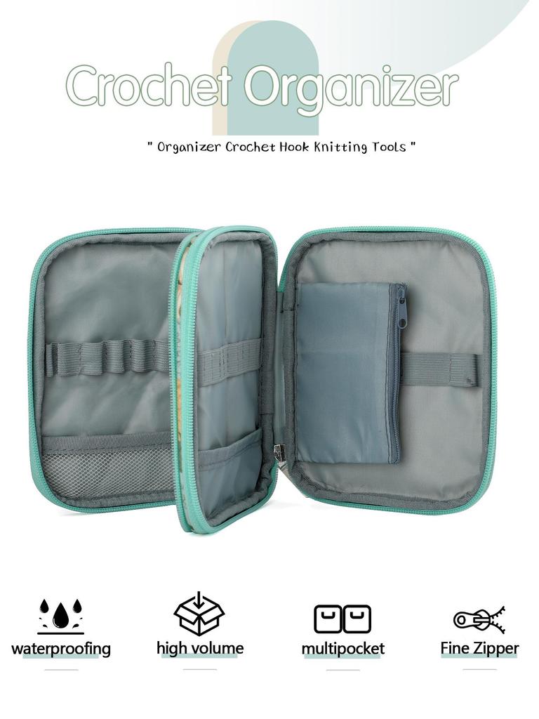 Двухслойная сумка на молнии для вязальных инструментов