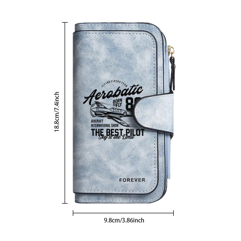 Aerobatic Print Long Wallet Forever Multi Card Holder Fashion Casual Purse for Daily Use