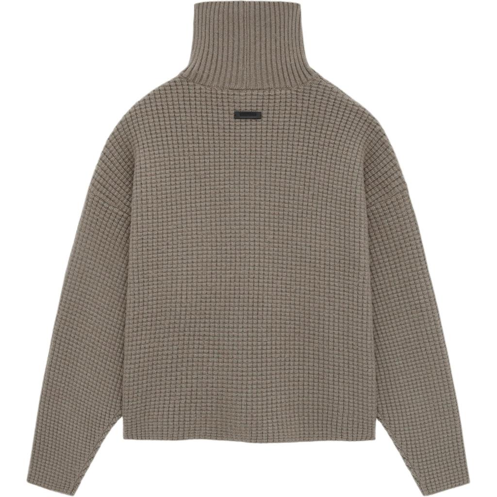 Fear of God Essentials Heavy Waffle Turtleneck Heather Grey Men Tops 192HO246191F