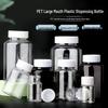 Clear PET Wide-Mouth Plastic Bottles - 50/100ml, Dispensing & Sealing Caps for Capsules