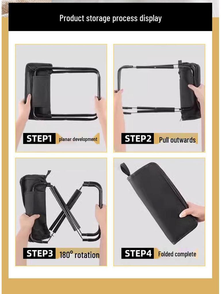 Portable Folding Stool - Compact, Thickened Chair for Outdoor Use, Travel, and Fishing